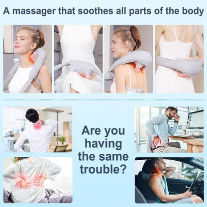 SOFT™ – Le Premier Masseur 6D Chauffant Sans Fil pour Nuque & Épaules