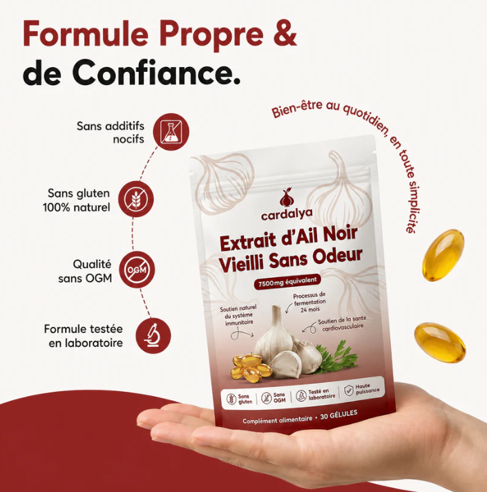 Extrait Naturel d'Ail Vieilli - Pour une tension artérielle saine et un bien-être global