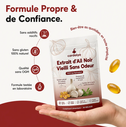 Extrait Naturel d'Ail Vieilli - Pour une tension artérielle saine et un bien-être global