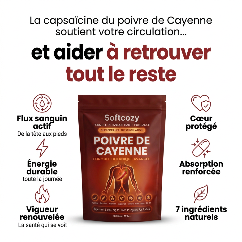 Softcozy Capsaïcine Active® – Réactive ta circulation naturelle